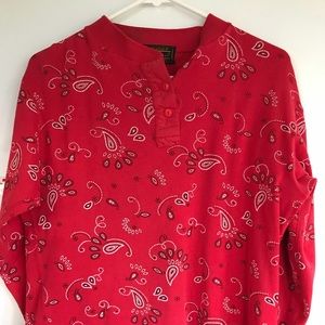 Eddie Bauer vintage bandana print Henley shirt